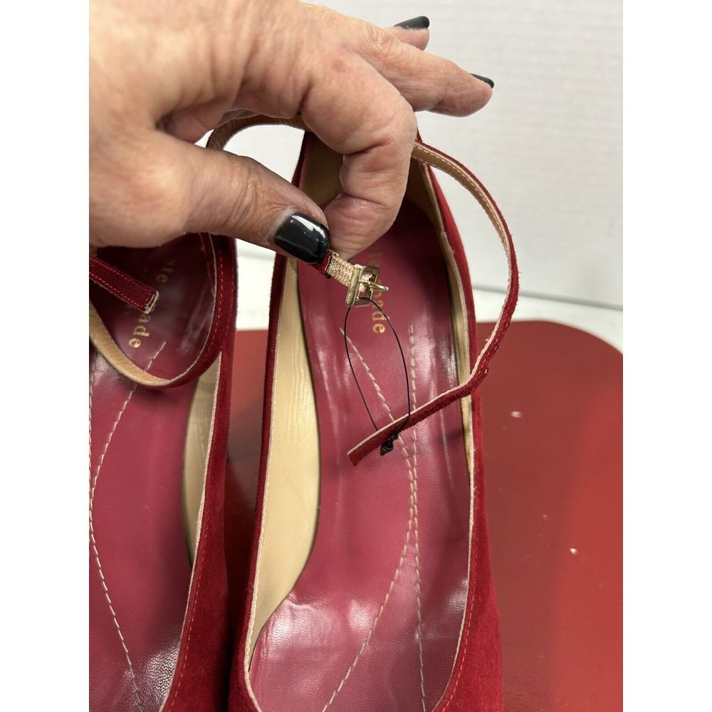 Kate‎ Spade New York Womens Red Patent Heels Mary Janes Shoes Size 8.5B Italy - Picture 7 of 12